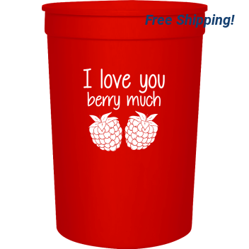 Wedding Love You Berry Much 16oz Stadium Cups Style 101528