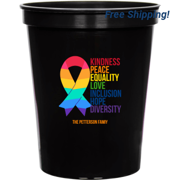 Kindness Peace Equality Love Inclusion Hope Diversity 16oz Stadium Cups Style 173177
