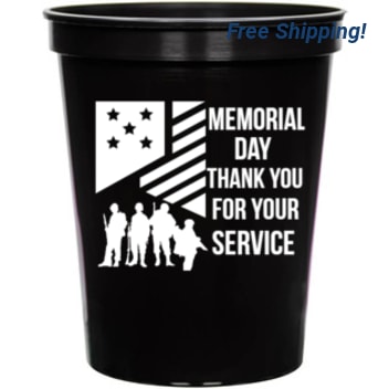 Holidays & Special Events Memorial Thank You For Your Service 16oz Stadium Cups Style 136074