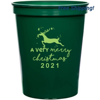 Holiday Merry Christmas Very 2 1 16oz Stadium Cups Style 127321
