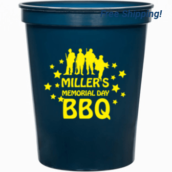 Holidays & Special Events Millers Memorial Bbq 16oz Stadium Cups Style 136076