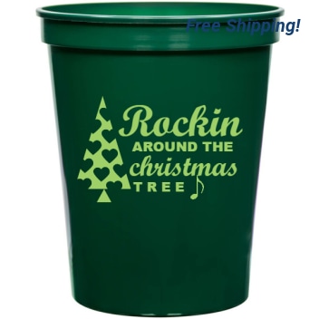 Holiday Rockin Around The Christmas T R E 16oz Stadium Cups Style 127400
