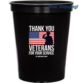 Thank You Veterans For Four Service Your 16oz Stadium Cups Style 172795