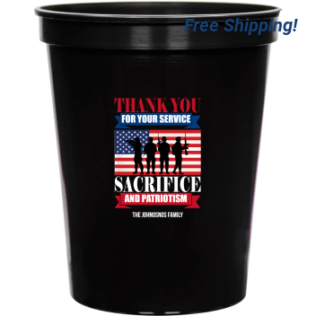 Thank You For Your Service Sacrifice And Patriotism 16oz Stadium Cups Style 173030