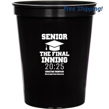Senior The Final Inning 2025 16oz Stadium Cups Style 172713
