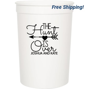 Wedding The Hunt Is Over Joshua And Kate 16oz Stadium Cups Style 122583