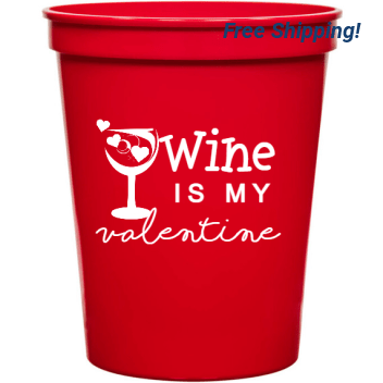 Holiday Wine S M Valentine 16oz Stadium Cups Style 128303