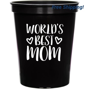 Holidays & Special Events Worlds Best Mom 16oz Stadium Cups Style 133884