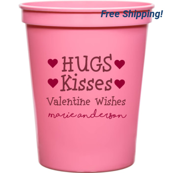 Hugs Kisses Valentine Wishes Marie Anderson 16oz Stadium Cups Style 169484