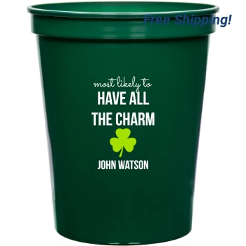 Most Likely To Have All The Charm John Watson 16oz Stadium Cups Style 170059
