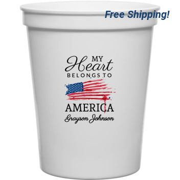 My Heart Belongs To America 16oz Stadium Cups Style 173006
