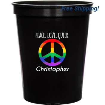Peace Love Queer 16oz Stadium Cups Style 173219