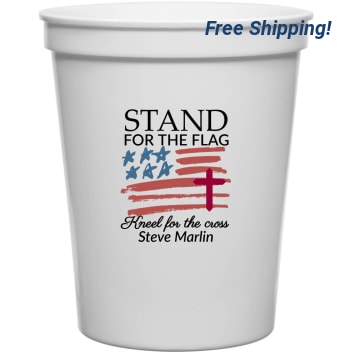 Stand For The Flag Kneel For The Cross 16oz Stadium Cups Style 172675
