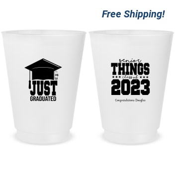 Customized Just Graduated Senior Things Frosted Stadium Cups