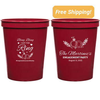 Custom Bling Bling I Got The Ring Engagement Stadium Cups