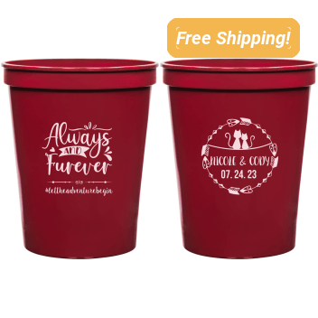 Custom Cat Always And Furever Pet Wedding Stadium Cups