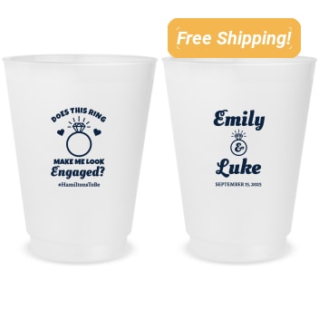 Custom Does This Ring Make Me Look Engaged Frosted Stadium Cups