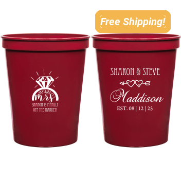 Custom Future Mrs Diamond Ring Engagement Stadium Cups