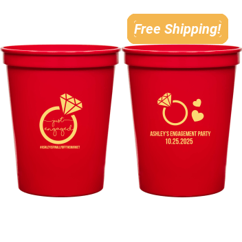 Custom Large Diamond Ring Just Engaged Stadium Cups