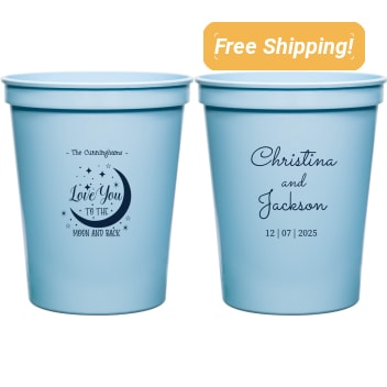 Custom Love You To The Moon And Back Wedding Stadium Cups