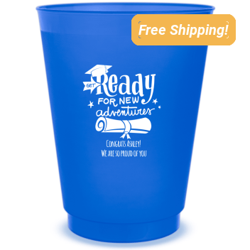 Custom Ready For New Adventures Graduation Frosted Stadium Cups