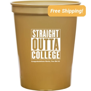 Custom Straight Outta College Graduation Stadium Cups