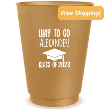 Custom Way To Go Custom Name Graduation Frosted Stadium Cups