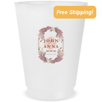 Customized Elegant Watercolor Florals Wedding Frosted Stadium Cups