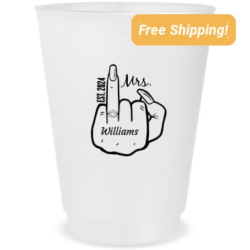 Customized Funny Engaged Finger Frosted Stadium Cups