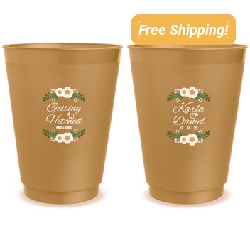 Customized Getting Hitched Engagement Frosted Stadium Cups