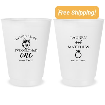 Customized Husky In Dog Beers Pet Wedding Frosted Stadium Cups