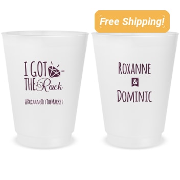 Customized I Got The Rock Engagement Frosted Stadium Cups
