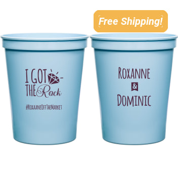 Customized I Got The Rock Engagement Stadium Cups