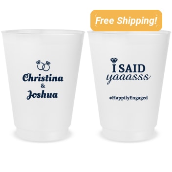 Customized I Said Yas Engagement Frosted Stadium Cups