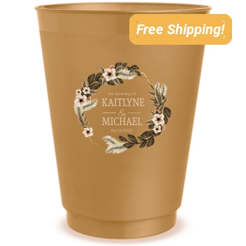 Customized Names Ethereal Bohemian Wedding Frosted Stadium Cups