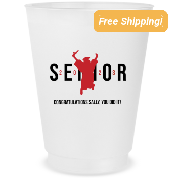 Customized Senior Graduation Frosted Stadium Cups