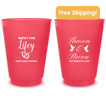 Customized Wifey For Lifey Engagement Frosted Stadium Cups