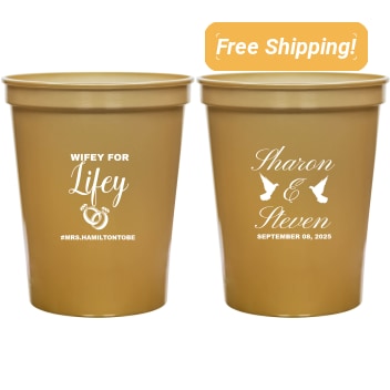 Customized Wifey For Lifey Engagement Stadium Cups