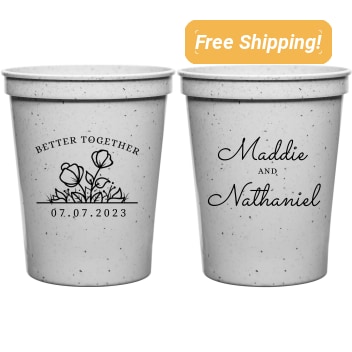 Personalized Better Together Floral Wedding Stadium Cups