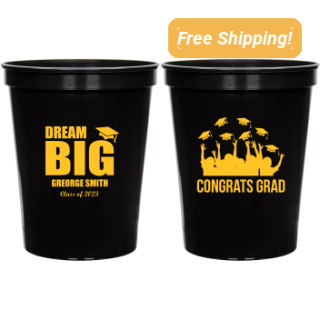 Personalized Dream Big Graduation Stadium Cups