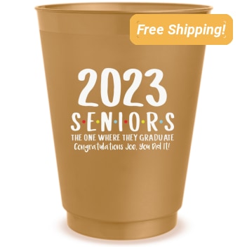 Personalized Friends Themed Graduation Frosted Stadium Cups