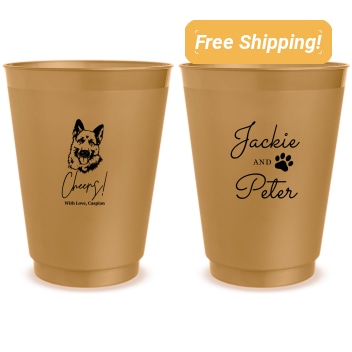 Personalized German Shepherd Cheers Pet Wedding Frosted Stadium Cups