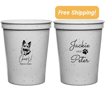 Personalized German Shepherd Cheers Pet Wedding Stadium Cups