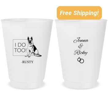 Personalized German Shepherd I Do Too Pet Wedding Frosted Stadium Cups