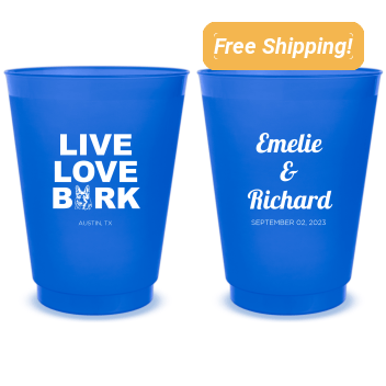 Personalized German Shepherd Live Love Bark Pet Wedding Frosted Stadium Cups