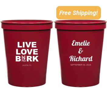 Personalized German Shepherd Live Love Bark Pet Wedding Stadium Cups