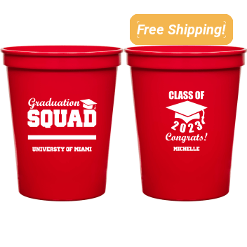 Personalized Graduation Squad Stadium Cups