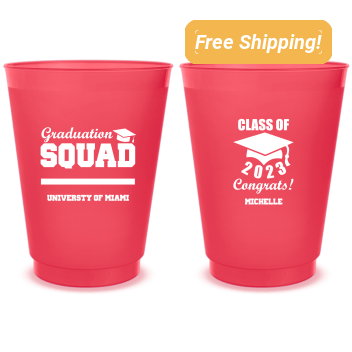 Personalized Graduation Squad Frosted Stadium Cups