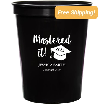 Personalized Mastered It Graduation Stadium Cups