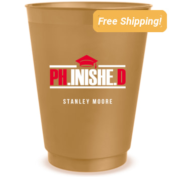 Personalized Phd Graduation Frosted Stadium Cups